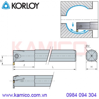 Cán dao tiện rãnh trong KGIVR/L Korloy (KGT Holder)