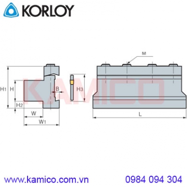 Khối gá cán dao tiện cắt đứt SMBB Korloy