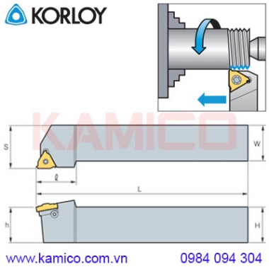 Cán dao tiện ren ngoài ER(L)H Korloy (loại kẹp vít trên)