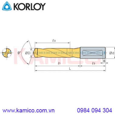 Mũi khoan có tưới nguội VZD-MA, MBA Korloy (Vulcan drill)