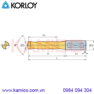 Mũi khoan có tưới nguội VZD-LA, LBA Korloy (Vulcan Drill)