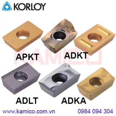 Mảnh dao phay APKT, ADKT, ADLT, ADKA Korloy