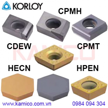 Mảnh dao phay CDEW, CPMH, CPMT, HECN, HPEN Korloy