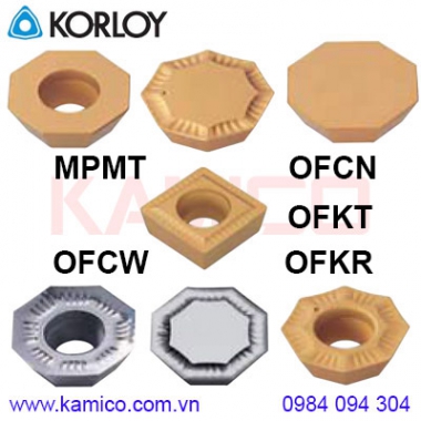 Mảnh dao phay MPMT, OFCN, OFCW, OFKR, OFKT Korloy