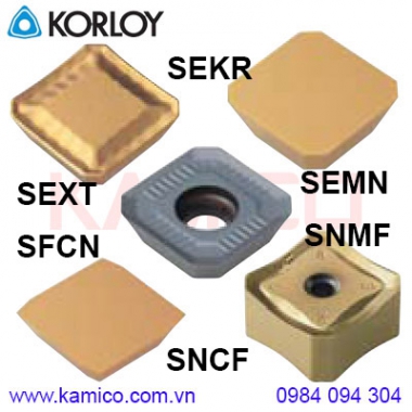 Mảnh dao phay SEKR, SEMN, SEXT, SFCN, SNCF, SNMF Korloy