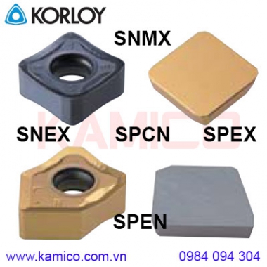 Mảnh dao phay SNMX, SNEX, SPCN, SPEN, SPEX Korloy