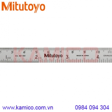 Thước lá thép không gỉ Mitutoyo 182-302 (150/6”x13mm)