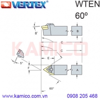 Cán dao tiện ngoài 60° WTENN Vertex