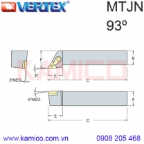Cán dao tiện ngoài 93° MTJNR/L Vertex
