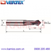 Dao phay vát góc hợp kim 2 me VE107X Vertex (<48HRC)