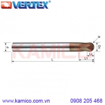 Dao phay cầu hợp kim 2 me VBB61 Vertex