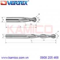 Dao phay cầu hợp kim 2 me VBB12, VBB80, VBB82 Vertex