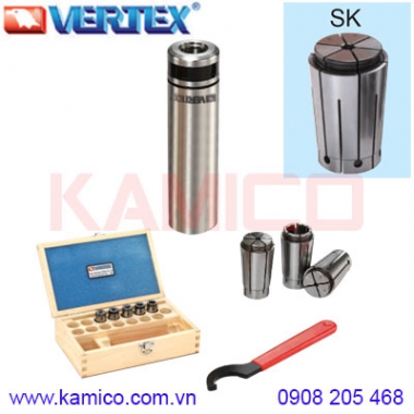Bộ đầu kẹp dao phay chuôi thằng ST20 collet SK Vertex