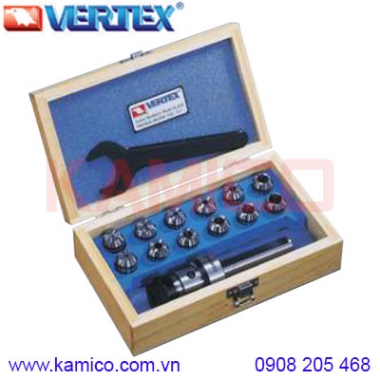 Bộ đầu kẹp mũi taro chuôi thẳng C20 collet ER16, ER20 Vertex
