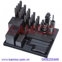 Bộ gá kẹp phôi 52 chi tiết CK-18, rãnh T 20mm Vertex