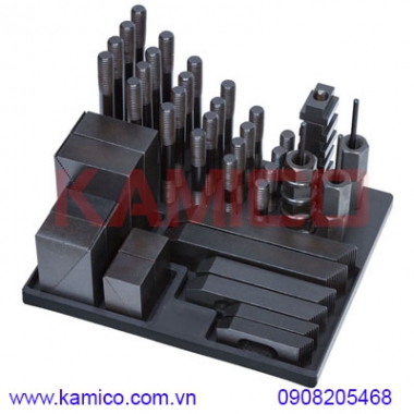 Bộ gá kẹp phôi 52 chi tiết CK-18, rãnh T 20mm Vertex